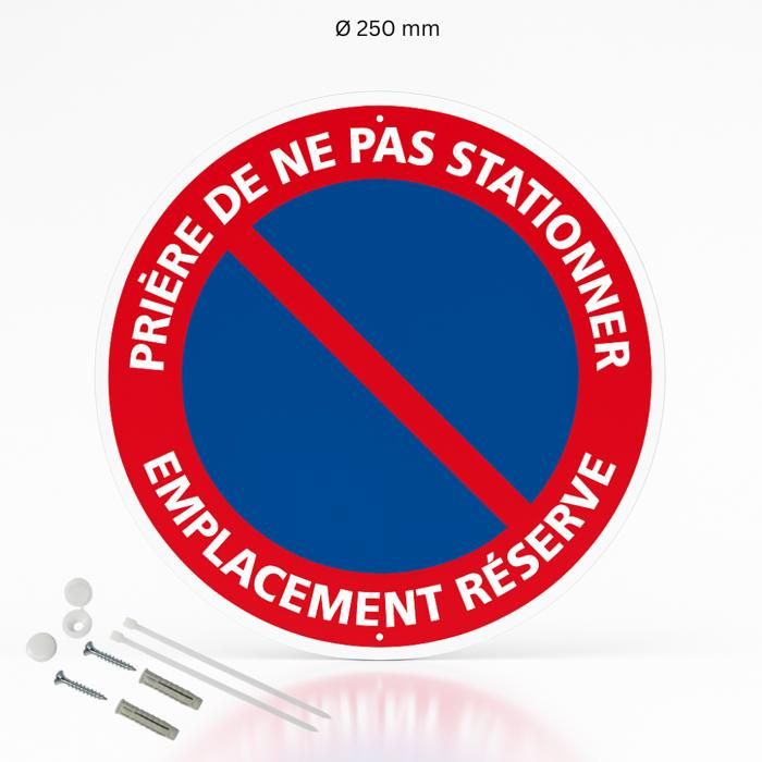 PANNEAU PRIERE DE NE PAS STATIONNER EMPLACEMENT RESERVE (L0731) 210 x 300 mm Matière Adhesif | Leroy Merlin