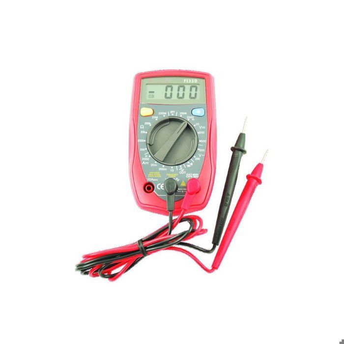 Multimètre Numérique - SILVERLINE - Portatif - Contrôle diodes NPN et PNP - Grand écran à cristaux liquides