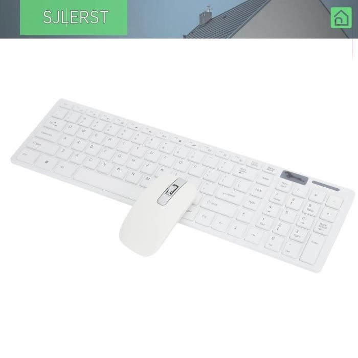 sjlerst Combo clavier souris sjlerst Clavier et souris sans fil Ensemble souris et clavier sans informatique dordinateur Blanc