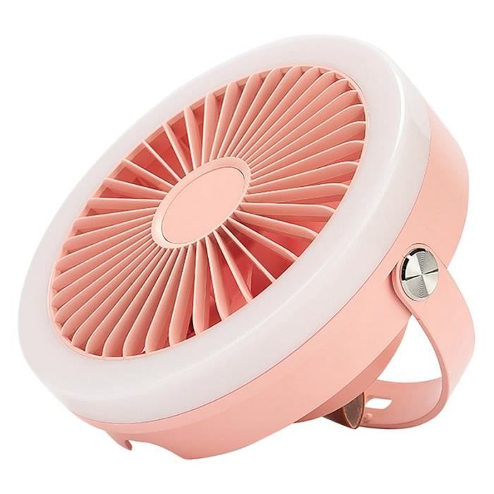 Ventilateur De Plafond Portable Avec Batterie 8000 MAh – 3 Vitesses, Télécommande Et Lumière Intégrée – Pour Tente, Camping-car, Terrasse Ou Intérieur