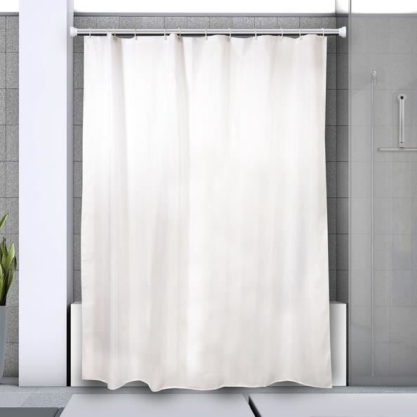 Spirella Barre tringle pour rideau de douche ou baignoire extensible sans perçage en Alu KRETA 75-125cm Finition Brillante Gris