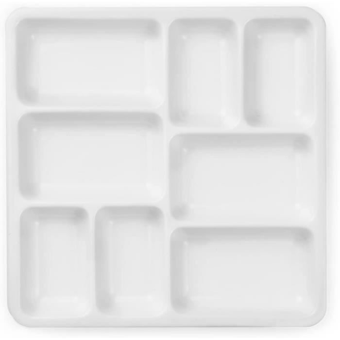 Palette Aquarelle En Céramique Blanche Lavable - Plateau Porcelaine Pour Artistes, Puits Profonds - 9