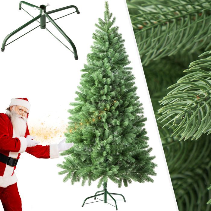 Tectake Sapin Artificiel De Noel 180 Cm 742 Branches En Pvc Vert Achat Vente Sapin Arbre De Noel Cdiscount