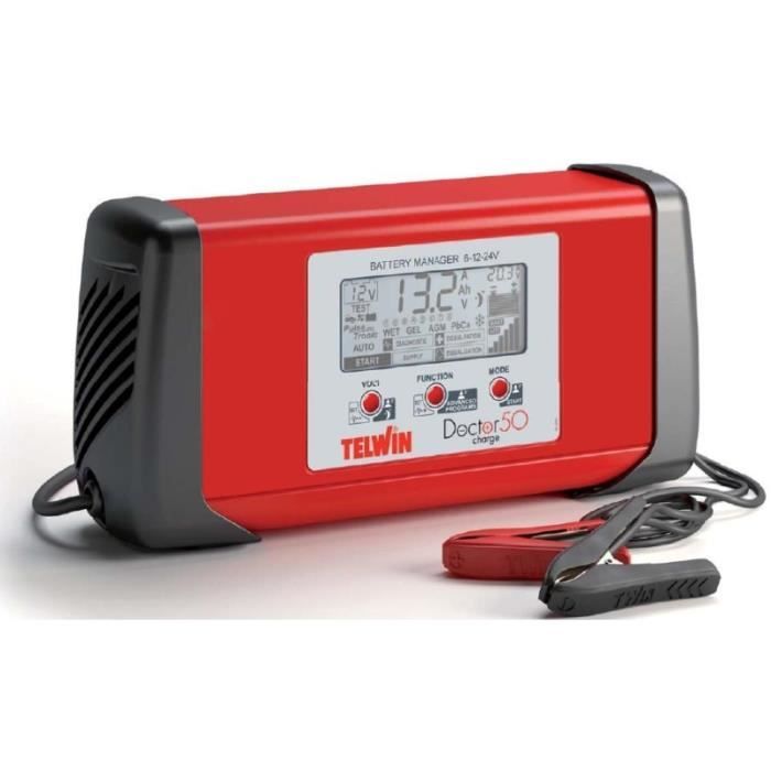 Telwin - Chargeur démarreur mainteneur batterie multifonction 6-12-24V - Doctor Charge 50