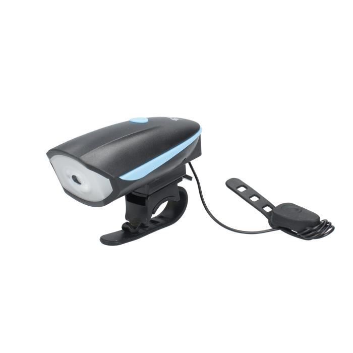 Lampe vélo LED + Klaxon 140DB/250LUM - TMELECTRON - 3 modes - Blanc