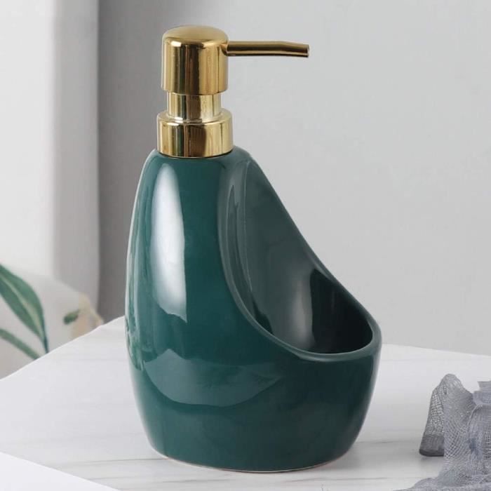 Distributeur De Savon INAGUA – Vert Foncé – MSV – Pour Salle De Bain, Cuisine – Design élégant Et Pratique