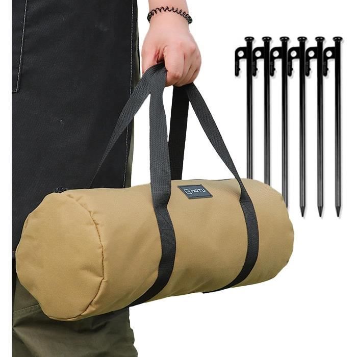 Pochette à Piquets De Tente – Sac Rangement Oxford Rouge Vin – Pratique, Solide Et Compacte (36x16 Cm)