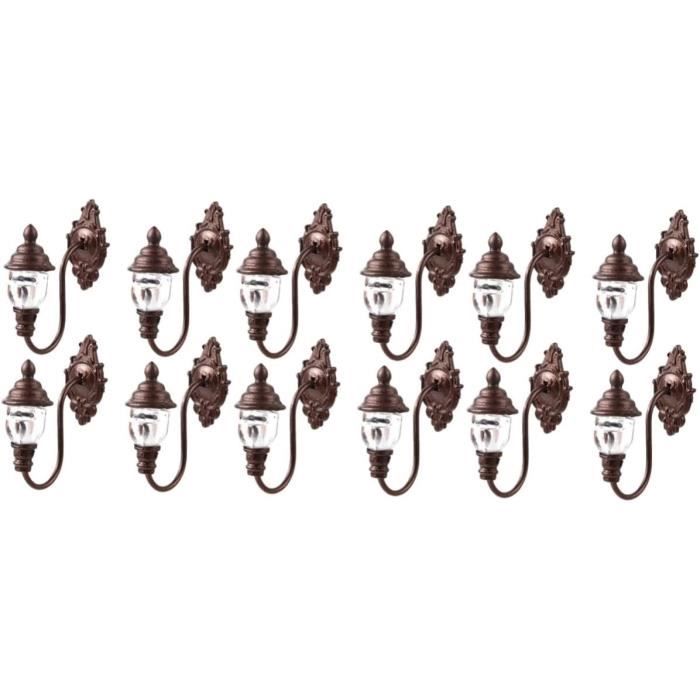 4 Appliques Murale LED Miniatures Pour Maison De Poupée | Décoration Vintage, Éclairage De Jardin Extérieur Pour Scènes DIY (Doré, 1.7x2.5cm)