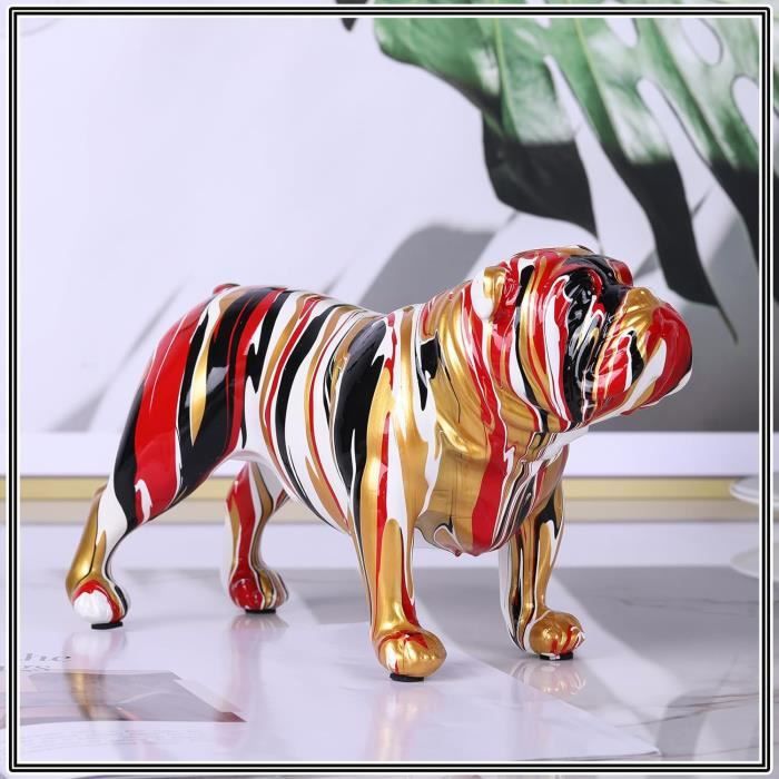 Statue Chien Graffiti - Bouledogue Français Coloré pour Décoration Nor