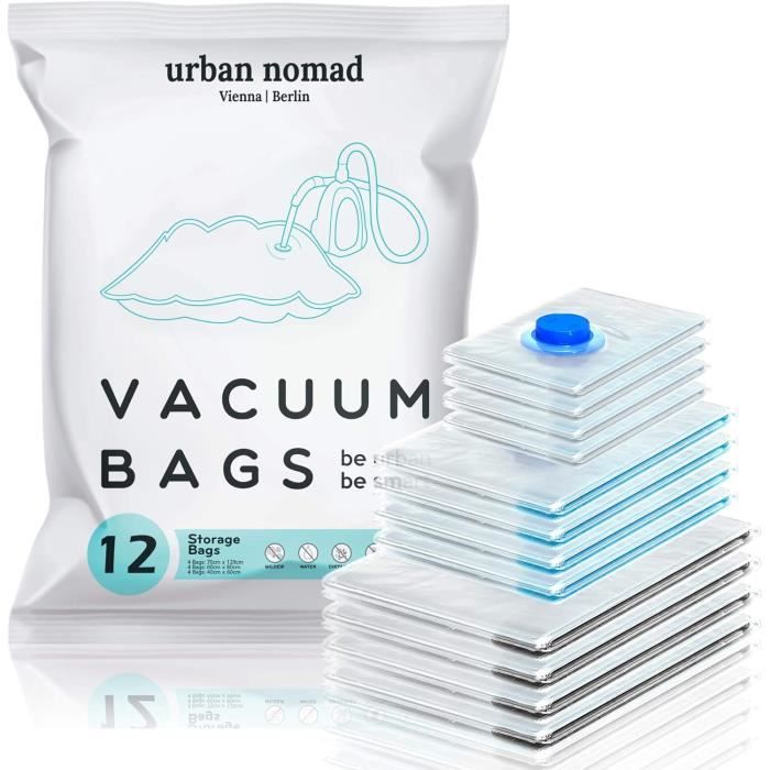 Lot De 12 Sacs Sous Vide 60x40cm - Avec Pompe à Main, Gain De Place 80%