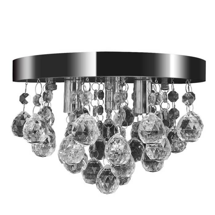 vidaXL Lustre Plafonnier Contemporain Cristal Lampe Lampe Suspendue Eclairage 240688