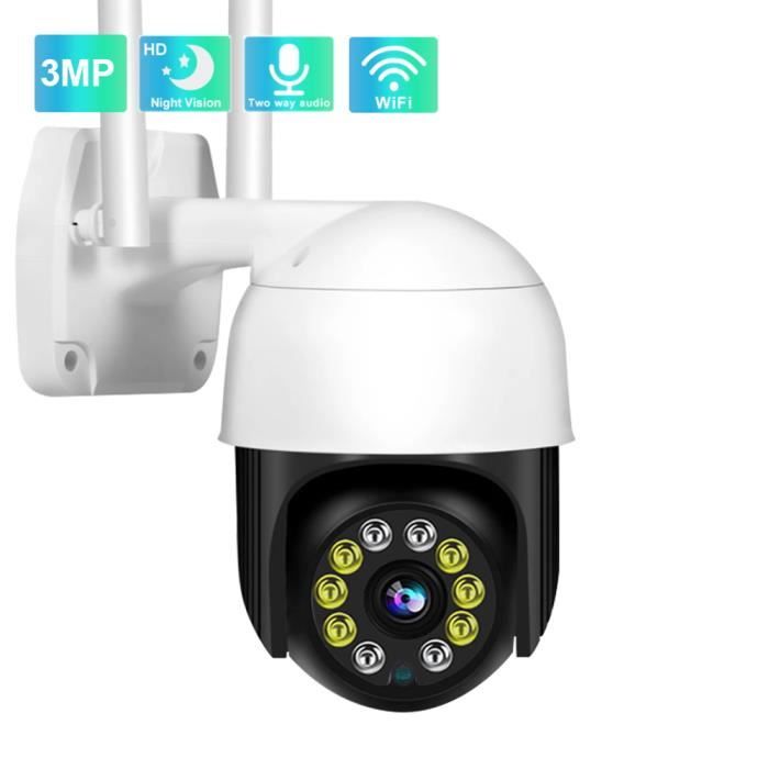 GNCC 3MP Caméra de Surveillance WiFi Exterieur 360°PTZ,Caméra IP