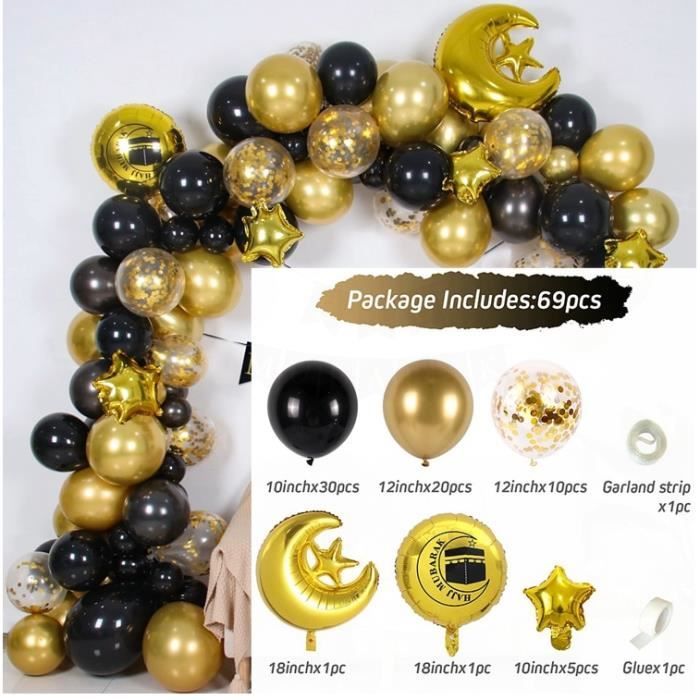 Déco Halloween - Kit 26 Pièces Avec Guirlandes Fantôme/citrouille, Ballons Orange/noir - Pour Fête Et Décoration Maison