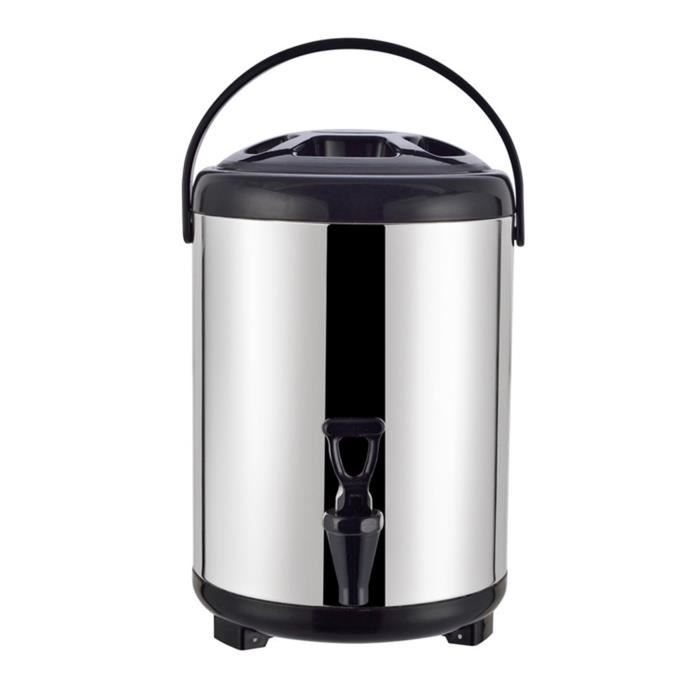Distributeur Boissons Isotherme 8L Acier Inox 304 - Chaud & Froid Double Couche Avec Robinet - Pro & Maison