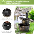 COSTWAY Fontaine de Jardin Décorative d’ Extérieure à 2 Étages en PP, avec Pompe Puissante, Ecoulement d’Eau Réglable, Vintage-1