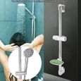 Barre de douche murale support de pomme de douche bras de douche avec boîte à savon G1  2 'Salle de douche en acier inoxydable-1