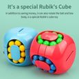 AWY07867-Doigt Spinner Magic Bean Rubik's Cube Tirelire Soulagement De La Pression Jouet Enfants Plus De 6 Ans-Rouge-1