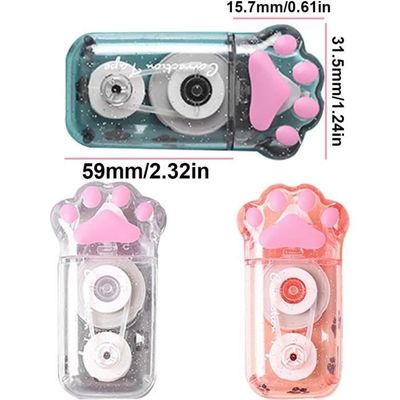 Stabilo Surligneurs Ruban Correcteur 3 Pièces - Motif Griffe De Chat Kawaii - Mini Correcteur Scolaire Ruban Correcteur Kawaii