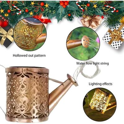 2 Lanternes Solaires Arrosoir Avec Père Noël - Décoration Noël Extérieur Multicolore, étanche