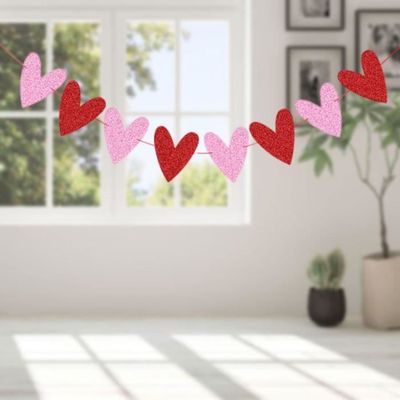 Guirlande Cœur En Papier Doré Et Blanc - 4 X 4 Mètres (16 M Au Total), 160 Cœurs - Décoration Fête Noël Mariage - 6