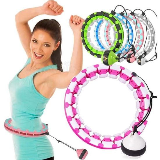 ATHLER Emu 30 - Cerceau Hula Hoop Intelligent Lesté Avec Boule Gravité, Compteur LCD, Picots Massage, Diamètre Réglable 50-140 Cm