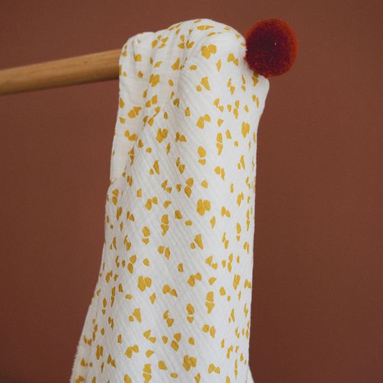 DOMIVA Doudou Lange 30 Cm Honey Moon – 100% Coton Mousseline, Apaisant Pour Bébé, Univers Savane