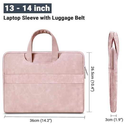TECOOL Housse PC 13,3 14 Pouces Ordinateur Portable, PU Cuir