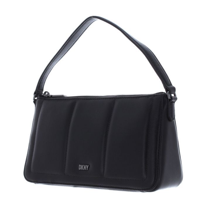 Sac Bandoulière DKNY Lexi Double Demi Crossbody - Noir Texturé Logo - Neuf Avec étiquettes