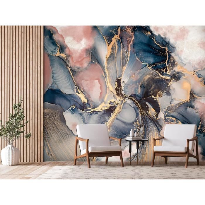 Photo Murale Papier Peint 400 X 280 Cm Décoration Intissé Tableaux Poster Muraux Tapisserie Marbre Platine Panoramique Chambre Paysage Déco Salon