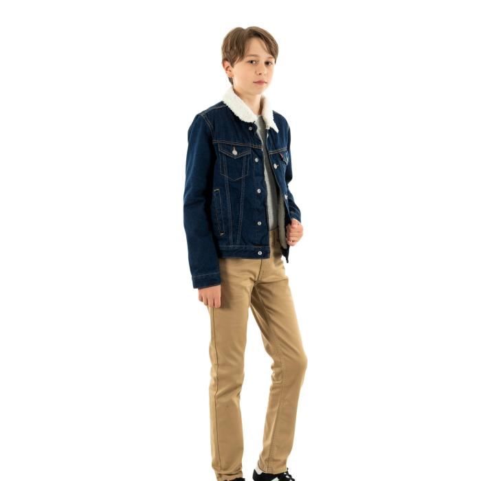 Blousons hiver Levi s Sherpa Trucker D3C Pearson Enfant Garcon Bleu Bleu Cdiscount Pret a Porter