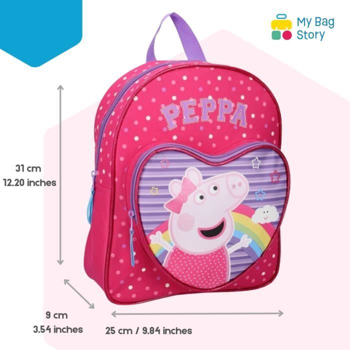 Mybagstory Sac a dos Peppa Pig Rose Enfant Ecole Maternelle Primaire Cartable Fille Taille 31 cm Idee Cadeau Cdiscount Bagagerie Maroquinerie