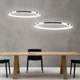 Lampe Suspensions LED Design Anneaux Pour Table à Manger Lustre de Bureau Cerle en Acier inoxydable et Acrylique Chambre Salon Bar-2