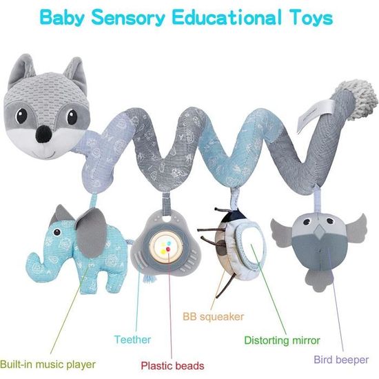 Jouets d'éveil pour poussettes : spirale suspendue, hochet pour lit, siège auto, berceau. Animaux doux et hochets bébé. - - Abeille - Puériculture & Eveil bébé