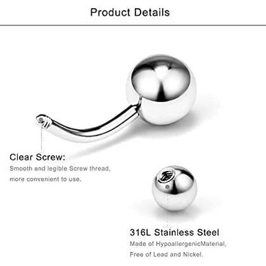 Faux Piercing Nombril Clip On - 3 Modèles Acier Chirurgical Avec CZ - Pas De Perçage, Bijou Fantaisie Pour Fête