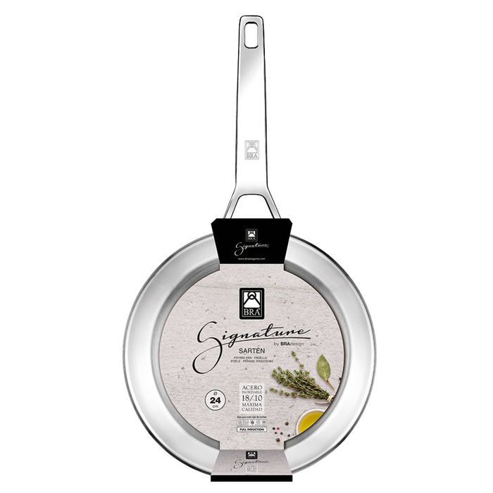 BRA Profesional | Rôtissoire Avec Couvercle En Verre De 30 Cm, Inox 18/10, Sans Antiadhésif, Pleine Induction Compatible Tous Feux - Maison