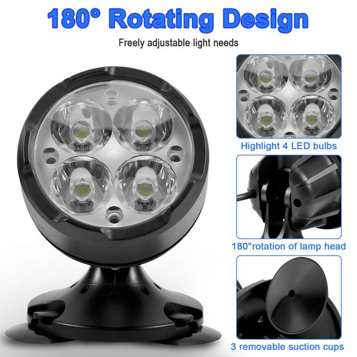 Projecteurs LED Submersibles RGB 8W – Contrôle APP Bluetooth + Télécommande, IP68 Pour Piscine, Étang, Jardin