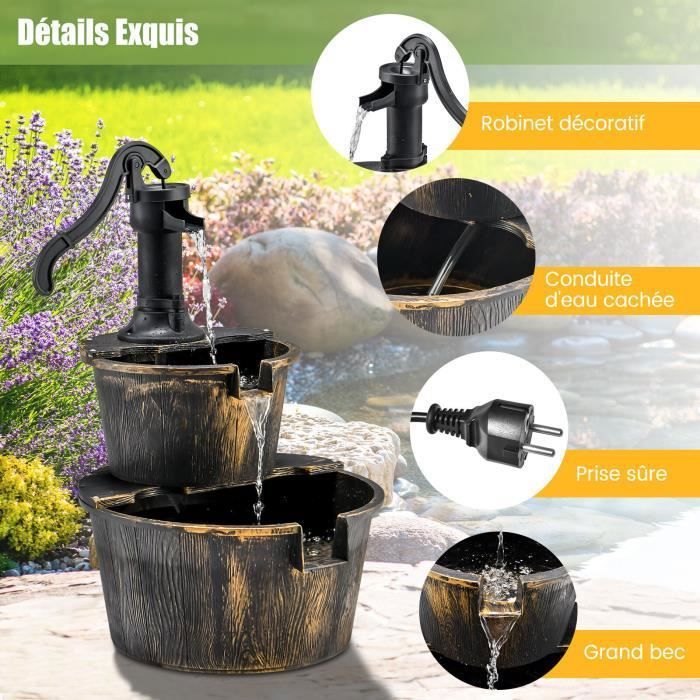 Fontaine Décorative D'Intérieur/Extérieur Avec Fée Et LED - 230V, Pompe 3,2W - Pour Jardin, Terrasse, Salon - 14