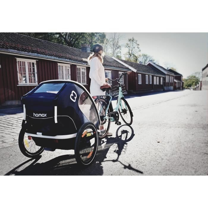 Remorque de vélo bébé Hamax Outback One navy/blanc TU Enfant