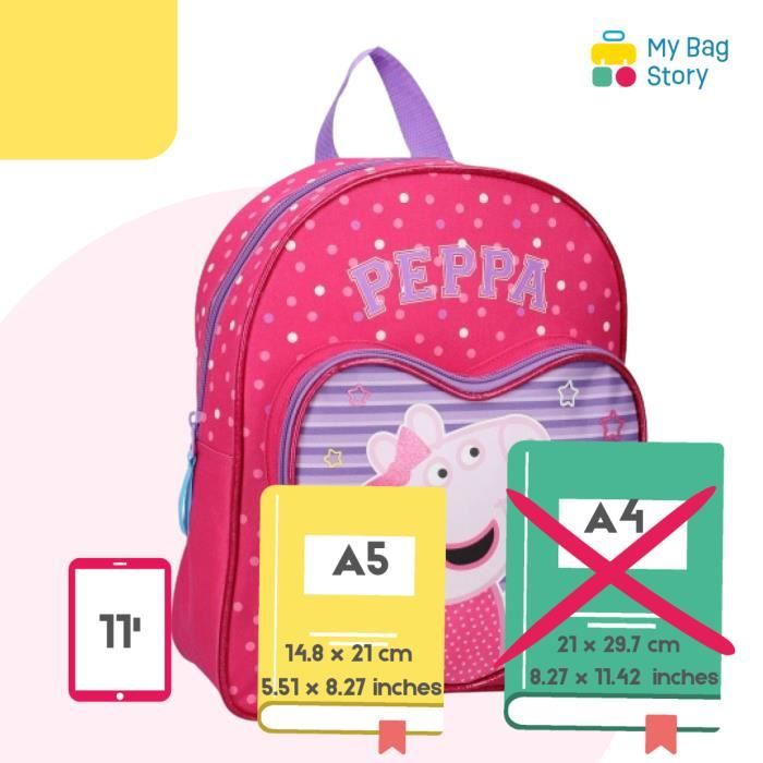 Mybagstory Sac dos Peppa Pig Rose Enfant Ecole
