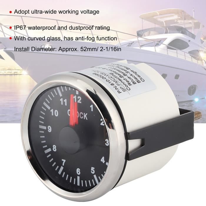 Horloge Numérique Pour Tableau De Bord Voiture - Écran Tactile LED - Branchement Allume-cigare Ou Collage - 3,8x3,8 Cm