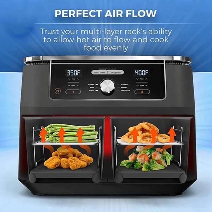 Doublures de friteuse à air en silicone pour Ninja Air Fryer Dual,  réutilisable Air Fryer Doublure en silicone pour Ninja Air Fryer Accessoires,  Airfryer Liners Airfryer Access