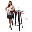 Table de bar haute Mange-Debout Industrielle - Noir - 60x60x110cm - Pieds en métal - Pour Cuisine, Bar-3