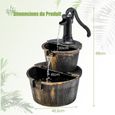 COSTWAY Fontaine de Jardin Décorative d’ Extérieure à 2 Étages en PP, avec Pompe Puissante, Ecoulement d’Eau Réglable, Vintage-3