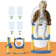 Reducteur toilette enfant avec Marche, Coussin - Siège de toilette Pliable, Hauteur réglable pour Garcon Fille - dès 3 ans-3