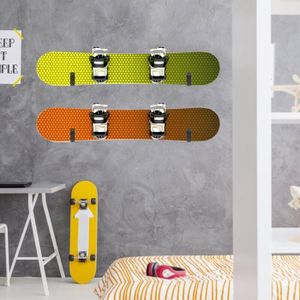 Support Mural Réglable Pour Skateboard - 2 Crochets, Plastique, Made In France