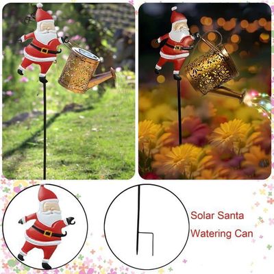 Lumières arrosoir solaire Père Noël décoration de jardin extérieure en