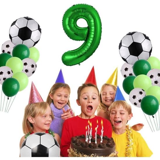 Décoration d'anniversaire de 9 ans - Pour anniversaire d'enfant - Grand  ballon de football - Décoration d'anniversaire - [409] - Cdiscount Maison