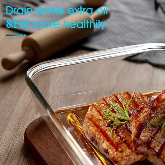 Plat à lasagnes en verre avec couvercle hermétique à fermeture à pression –  Grand plat de cuisson rectangulaire – Sans BPA, [825] - Cdiscount Maison