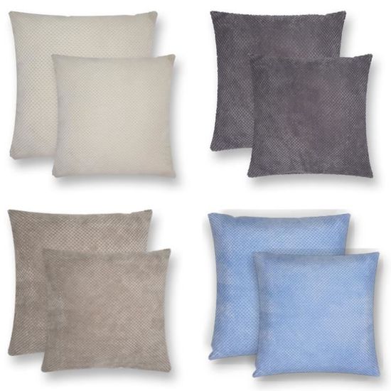 set x2 coussins decoratifs avec coussin de remplissage 50x50 cm ocean taie d oreiller doux look velours cotele avec fermeture achat vente coussin cdiscount