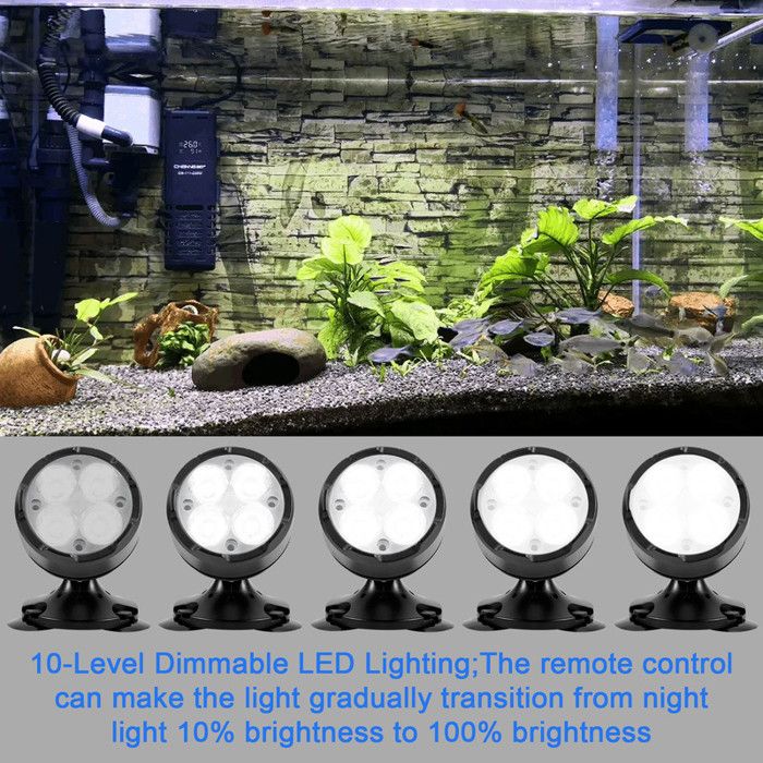 GreenSun Projecteur LED Submersible RGB 8W – IP68 Étanche, Télécommande 24 Boutons, 36 LEDs Ultra Puissantes Pour Piscine, Aquarium, Étang, Fontaine Et Jardin